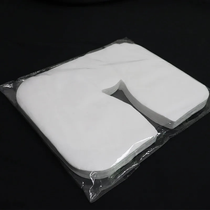 100pcs Disposable Massage Face Cradle & Headrest Covers – Spa Salon Table Sheets