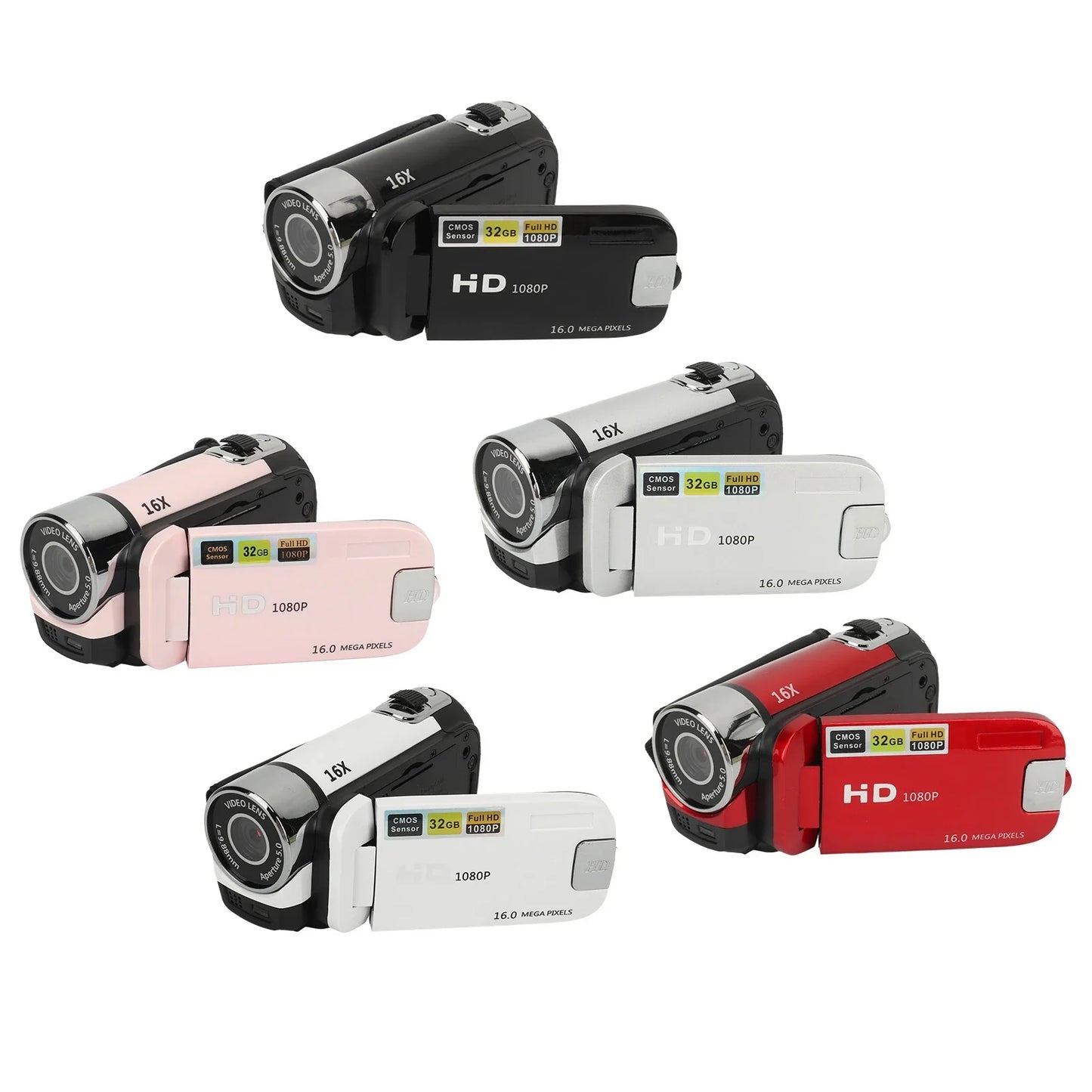 D90 1080P 16MP Digital Camera – 2.4" Rotatable Screen, 16X Zoom, HD Video Recorder with Fill Light