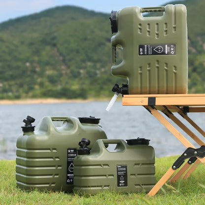 11L Portable Water Bucket - Large Capacity Canister with Detachable Faucet, No Leakage for Outdoor Travel and Driving