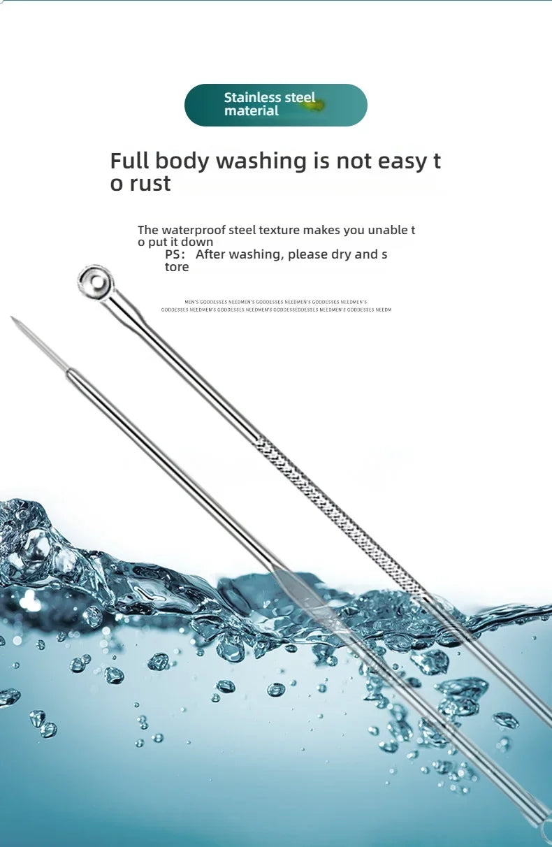 1/3/8PCS Stainless Steel Blackhead Removal Tool Set – Facial Tweezers, Acne Needles & Beauty Blackhead Removers
