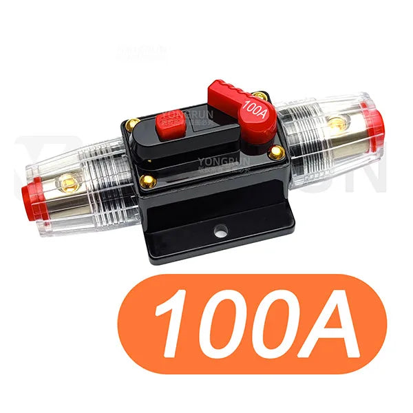 Manual Reset Circuit Breaker - 20A-300A Waterproof 12V-48V DC Car Audio Marine Fuse