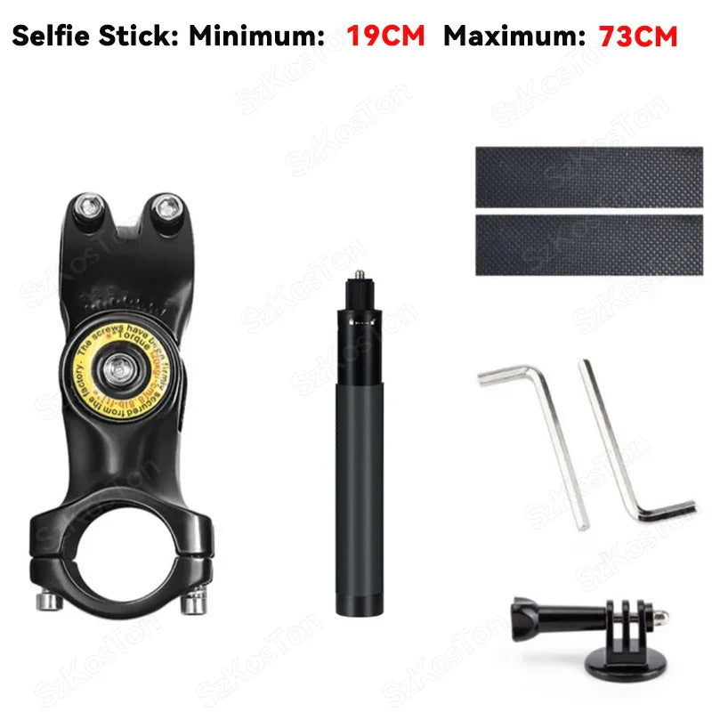 Motorcycle & Bicycle Selfie Stick Mount – Handlebar Bracket for Insta360 X5/X4/X3 & GoPro Hero 13-8