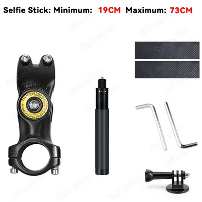 Motorcycle & Bicycle Selfie Stick Monopod – Handlebar Mount Bracket for Insta360 X5/X3/X4, GoPro Hero 8–13, DJI Accessories