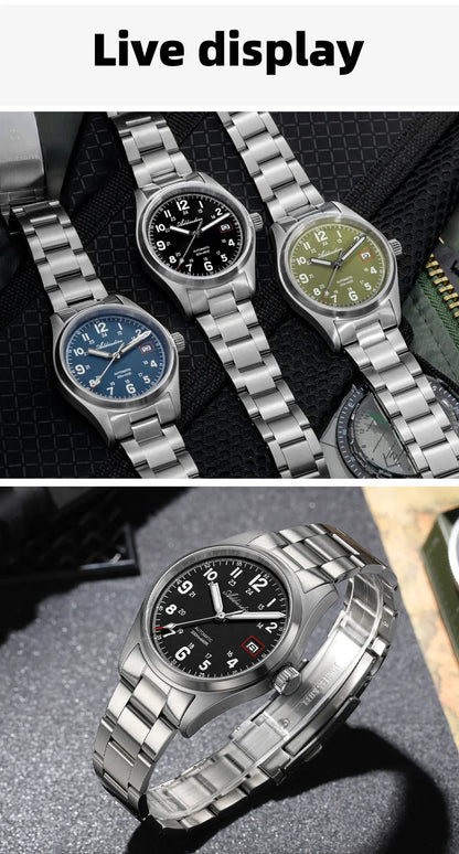ADDIESDIVE AD2070 Men’s Automatic Mechanical Watch – Sapphire Crystal, 20Bar Waterproof, Super Luminous Stainless Steel