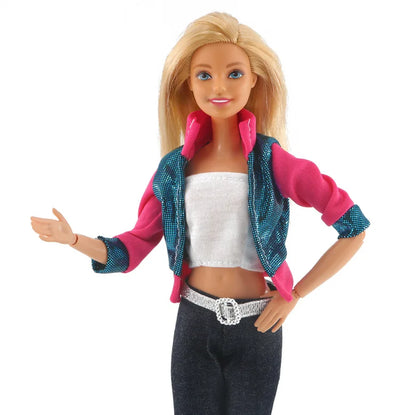 Fashion Doll Clothes for Barbie – Casual Dress, Pants & Trousers Outfit Accessories for Girls Gift Toy