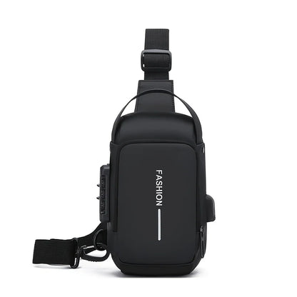 Durable Oxford Fabric Men’s Sling Bag — Stylish Motorcycle Crossbody Chest Pack with Phone Pocket & Zip Closure for Daily Commute