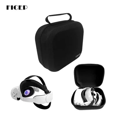 FICEP Hard EVA Carrying Case for Oculus Quest 2, Meta Quest 3 & Pico 4 – Portable VR Headset Travel Storage Bag