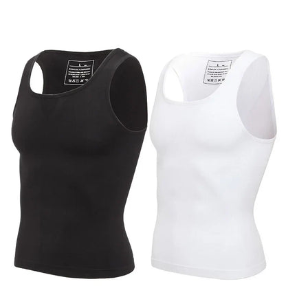 Men’s Slimming Body Shaper Compression Shirt – Abdomen & Abs Shapewear Tank Top to Hide Gynecomastia Moobs for Workout & Daily Wear