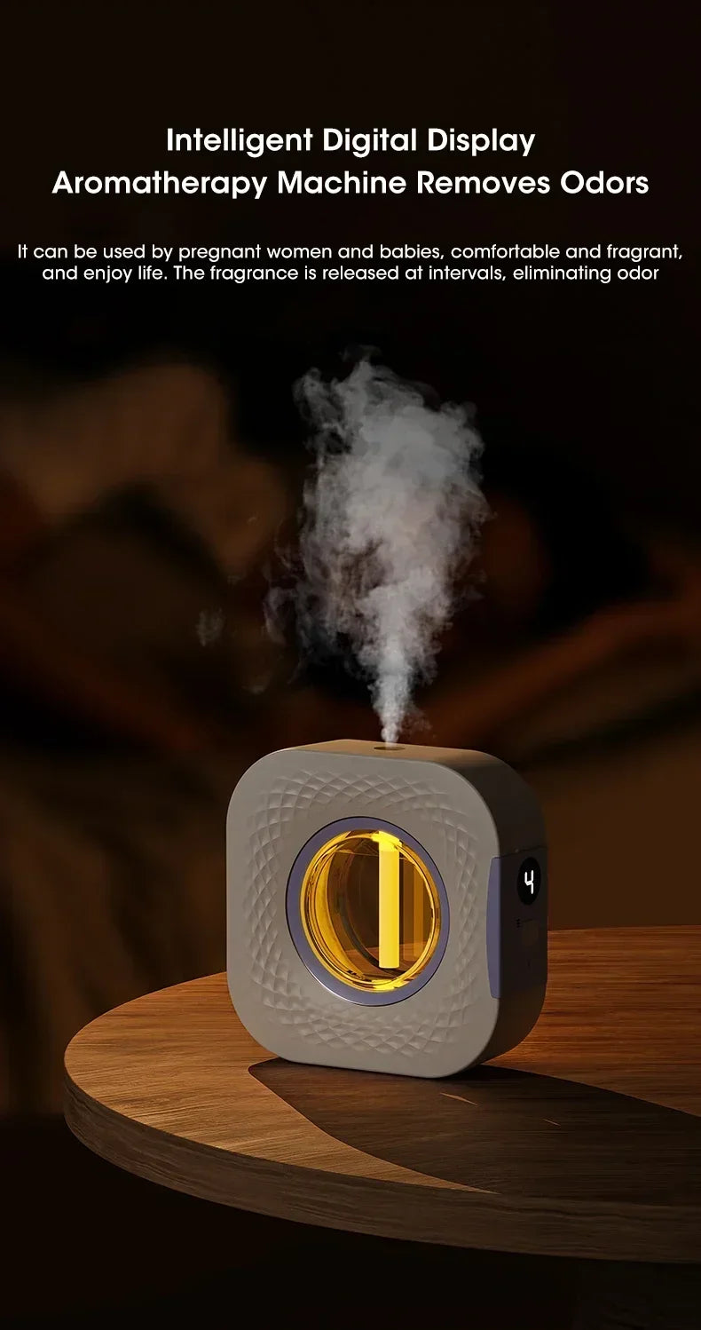 Smart Aroma Diffuser & Air Purifier - Digital Display, 4 Gears, USB Charging, Wall Mount or Tabletop for Living Room