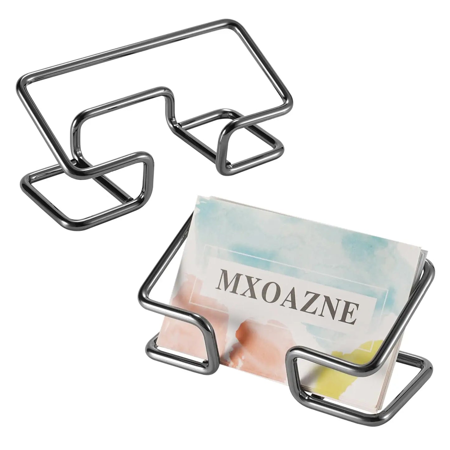 New Desktop Metal Business Card Holder – Modern Fashion Display Stand for Home & Office