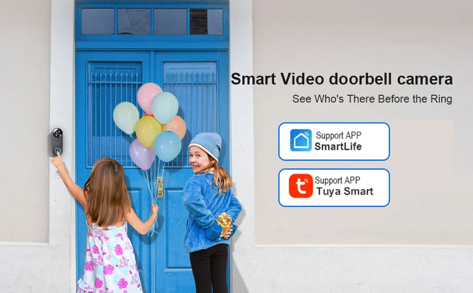 1080P Wireless Video Doorbell Camera – WiFi Smart Doorbell, Tuya Smart Home Security, Motion Detection, Night Vision, Intercom