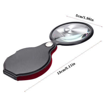 10X Folding Magnifier – Portable Handheld Loupe for Jewelry & Reading, Mini Pocket Lens for Elderly (50/60/70mm)