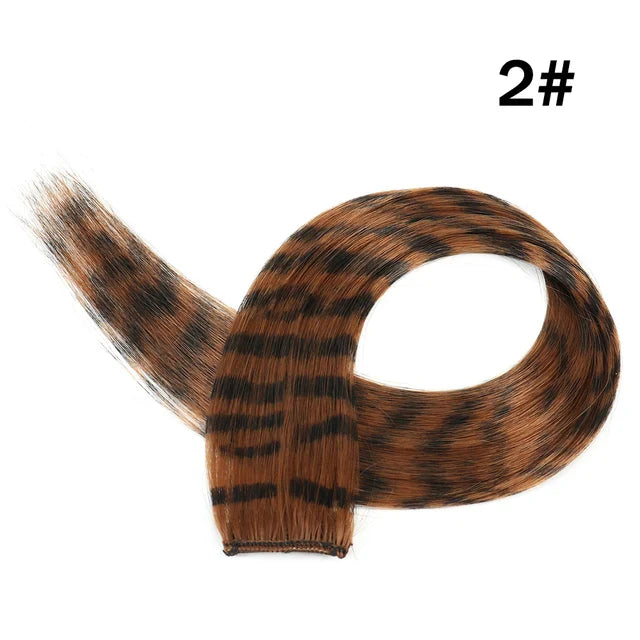 18" Synthetic Long Straight Hair Extension – High Temperature Clip-In Hairpiece, Feather Wig in Blue Rose Color for Women