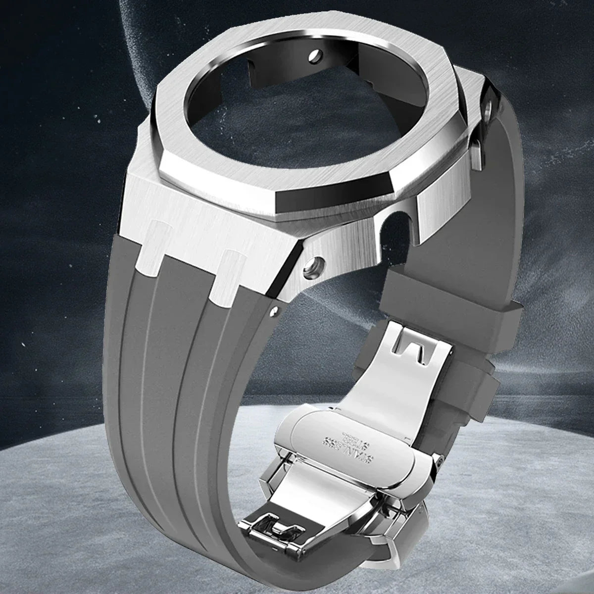 Gen4 Mod Kit for Casioak GA2100/2110 – Metal Bezel, Rubber Watch Case & Stainless Steel Strap