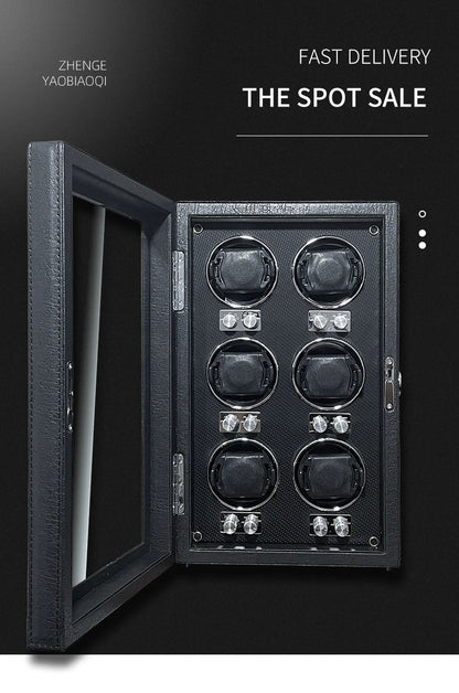 IBBETON Luxury Wood Watch Winder – High-End Automatic Watch Box (2/4/6 Slots) with Mabuchi Mute Motor & Storage Cabinet