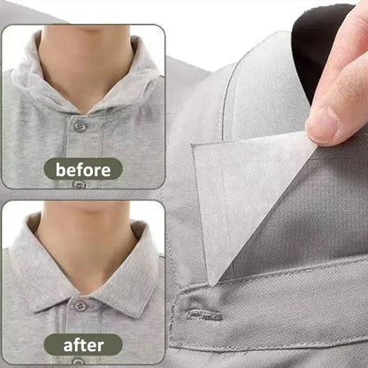 Collar Sticker Polo T-Shirt Stand Collar Shaper | Fixed Pads Anti-roll Adhesive | Clear Triangle Tape for Collar Tidy | Shirt Accessories