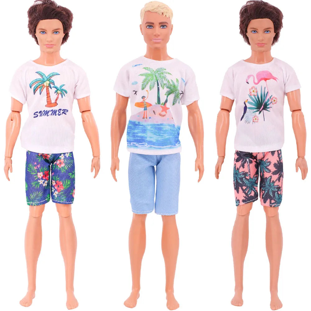 Ken Doll Accessories Set – Clothes, Shoes, Surfboard, Guitar, Violin & More for Kids Birthday Gift