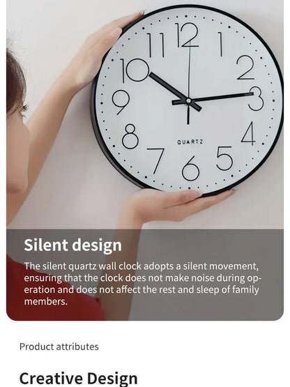 8-Inch Silent Quartz Wall Clock – Hole-Free Minimalist Cubic Digital Clock for Living Room & Bedroom Decor