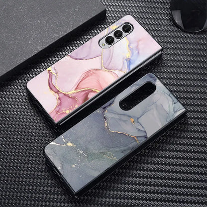 Granite Marble Shockproof Case for Samsung Galaxy Z Fold 3/4/5/6 5G – Protective Cover Funda