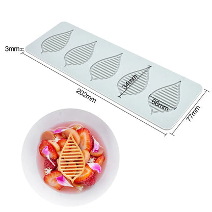 Various Leaves & Geometric Flower Silicone Cake Lace Mold — Cake Decorating Border Tool for Baking