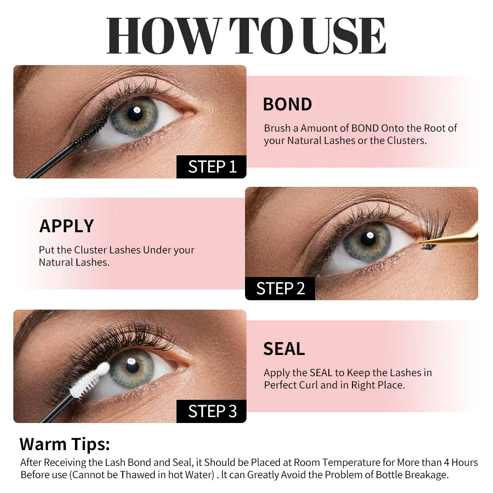 5ml Bond & Seal Eyelash Glue — Waterproof 2-in-1 Adhesive for Lash Clusters & Extensions