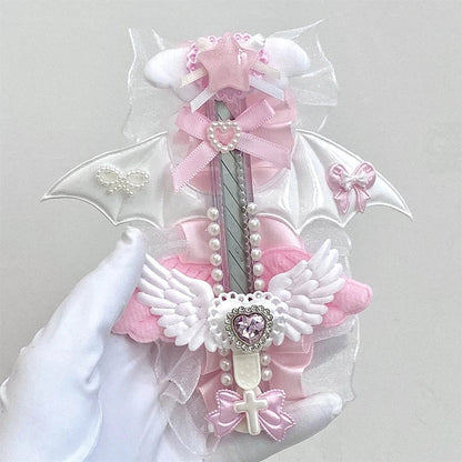 Sweet Pink Korean Y2K Heart Bow Utility Knife – Cute Portable Box Cutter for Students & Scrapbooking