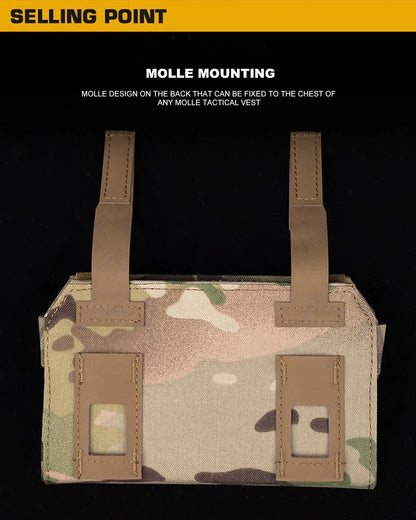 Tactical Admin Phone Pouch MOLLE – Military Hunting Vest Front Panel Map Holder & Utility Carrier Bag for Outdoor Navigation