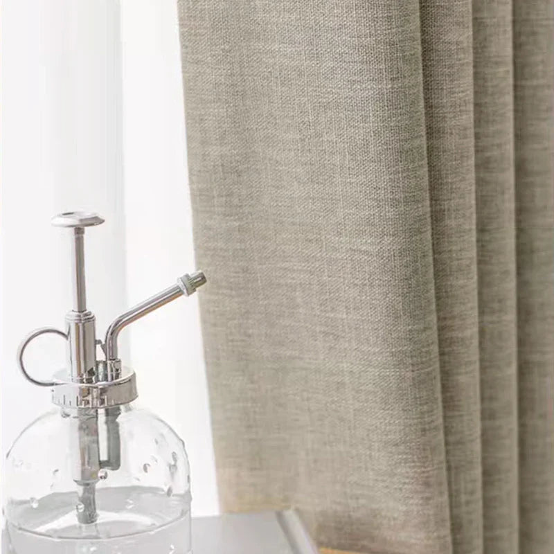 Asazal Linen Blackout Curtains – Luxury Modern Opaque Drapes for Living Room & Bedroom, Full Shading Window Decoration