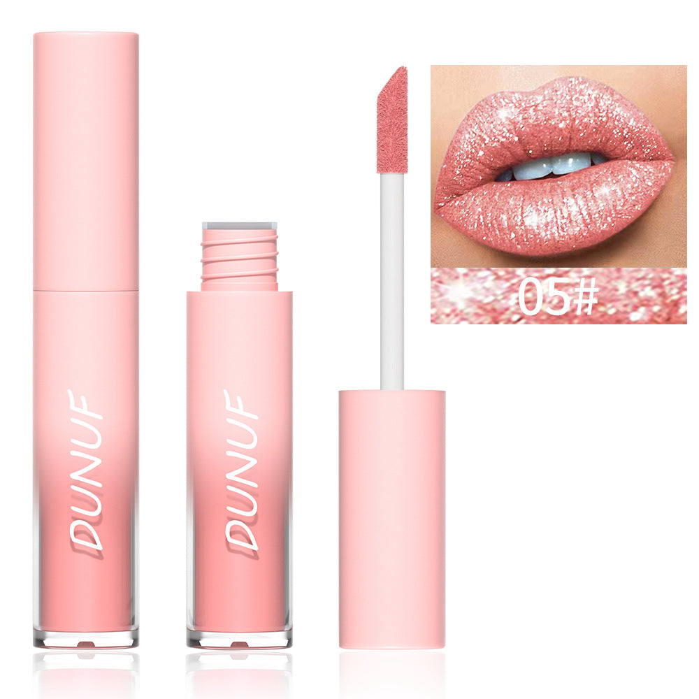 18-Color Sexy Red Diamond Glitter Lip Gloss – Metallic, Waterproof, Long-Lasting Matte Shimmer Liquid Lipstick for Women