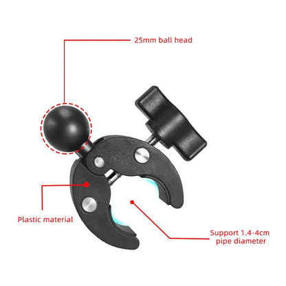 1" Ball Head Adapter Mount for Motorcycle Handlebar – Rearview Mirror Bracket for DJI, GoPro & Insta360 Cameras