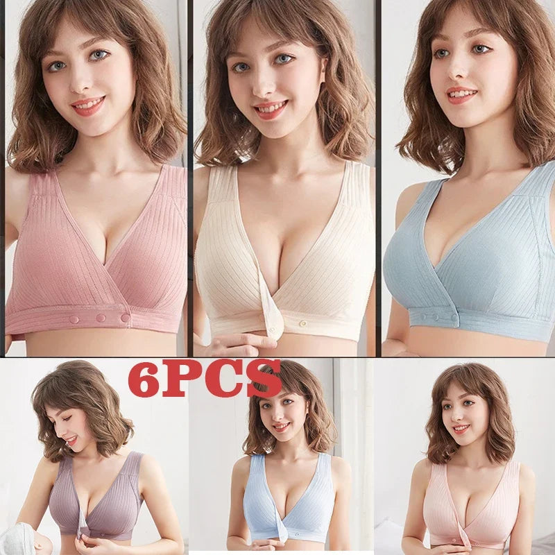 Women's Cotton Front Closure Bra - Thin Seamless Summer Comfort Vest Style Underwear