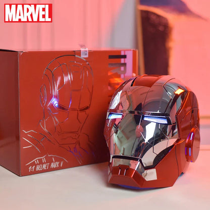 AutoKing 1:1 Mk5 Iron Man Helmet - Voice Control, Light-Up Eyes, Electric Wearable Cosplay Toy for Adults, Ideal Christmas Gift