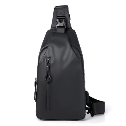 Men's Large Capacity USB Charging Chest Bag – Lightweight Multifunctional Commuter Shoulder Crossbody Bag