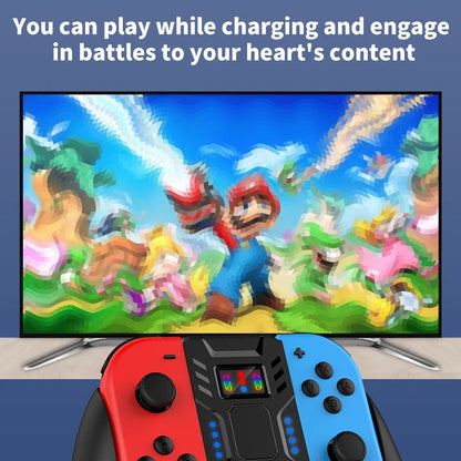 ABS Comfort Charging Grip for Switch Controllers – Portable JOY-02 Dock with USB-C Cable & Battery Indicators