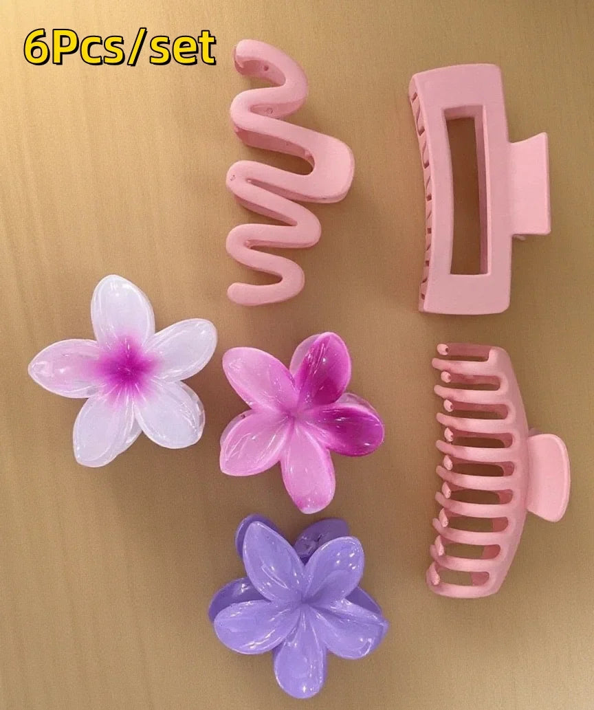 18Pcs Egg Flower Hair Clips | Gradient Candy Color Flowers, Shark Clips for Daily Ponytail Styling