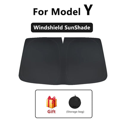 Split Sunshade for Tesla Model 3 (2017-2023) & Model Y – Front & Rear Sunroof Windshield Skylight Glass Roof Cooling Shade
