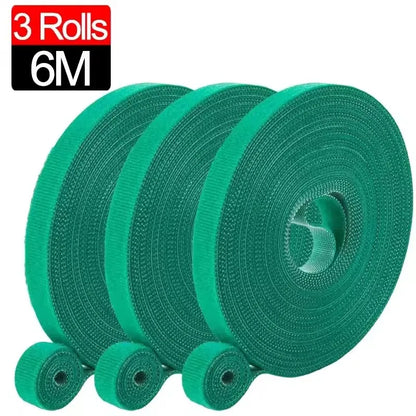 Garden Plant Support Tape - Reusable Nylon Hook-and-Loop Ties for Climbing Plants & Flowers