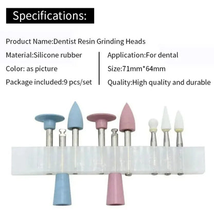 9pcs/Box Dental Composite Polishing Kit – Low Speed Handpiece Contra Angle Resin Sanding & Polishing Set RA0309