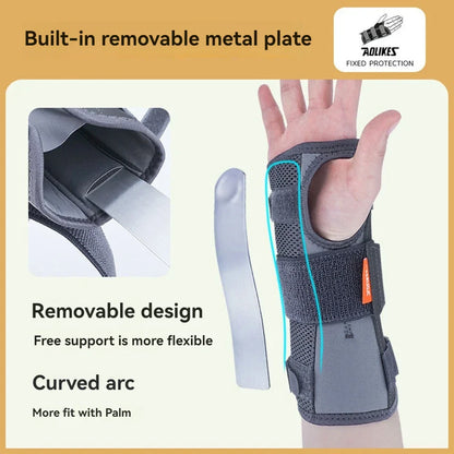 AOLIKES Wrist Brace Splint – Night Support for Carpal Tunnel & Pain Relief