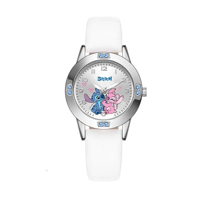 MINISO Disney Stitch Ladies' Quartz Watch - High-Quality Steel Belt with Diamond Set Design