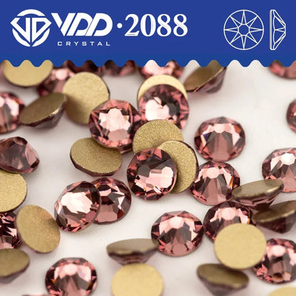 VDD AAAAA Crystal Flatback Rhinestones - SS16-SS30 16-Cut Gems for DIY Crafts & Nail Art Decoration