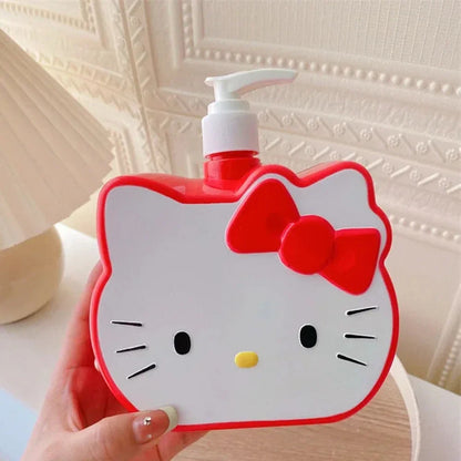 750ml Sanrio Hello Kitty Soap Dispenser — Refillable Lotion, Shampoo & Shower Gel Bottle, Cute Travel Bath Accessory