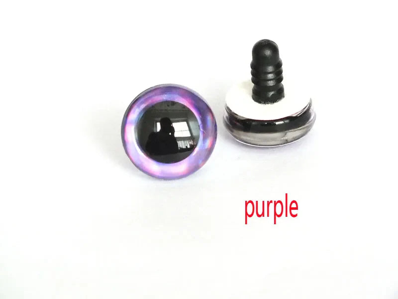 20PCS 3D Colorful Trapezoid Doll Eyes — 12 Colors, Sizes 9mm–35mm for DIY Crafting & Toy Making