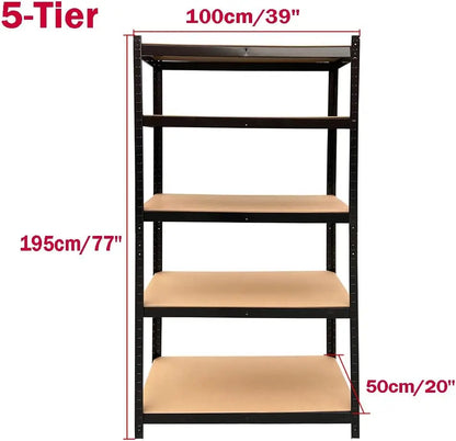 DayPlus 5-Tier Heavy Duty Garage Shelving – Adjustable Storage Unit, 386LBS Load Capacity per Tier, 150-200CM Height