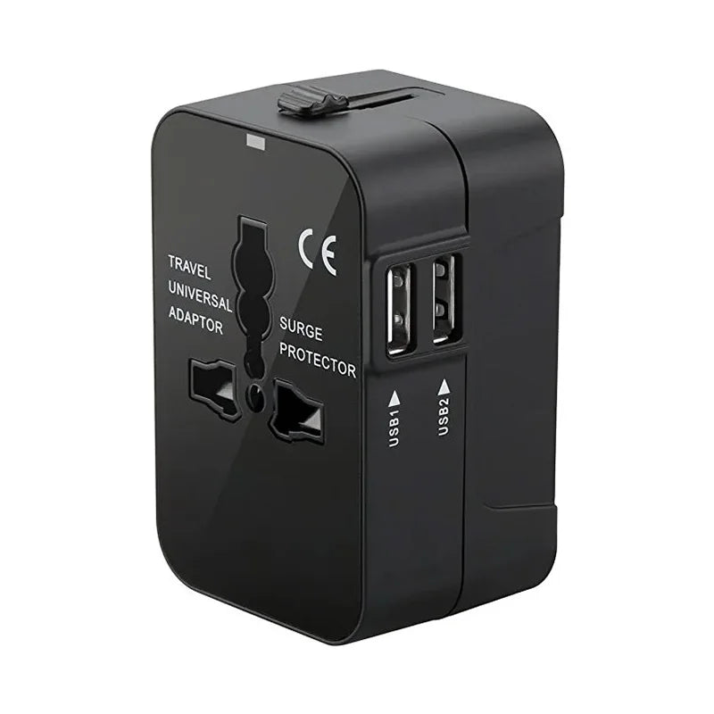 Global Travel Conversion Plug – Dual USB Port EU/UK/US/AU AC Power Charger Universal Adapter Socket Converter