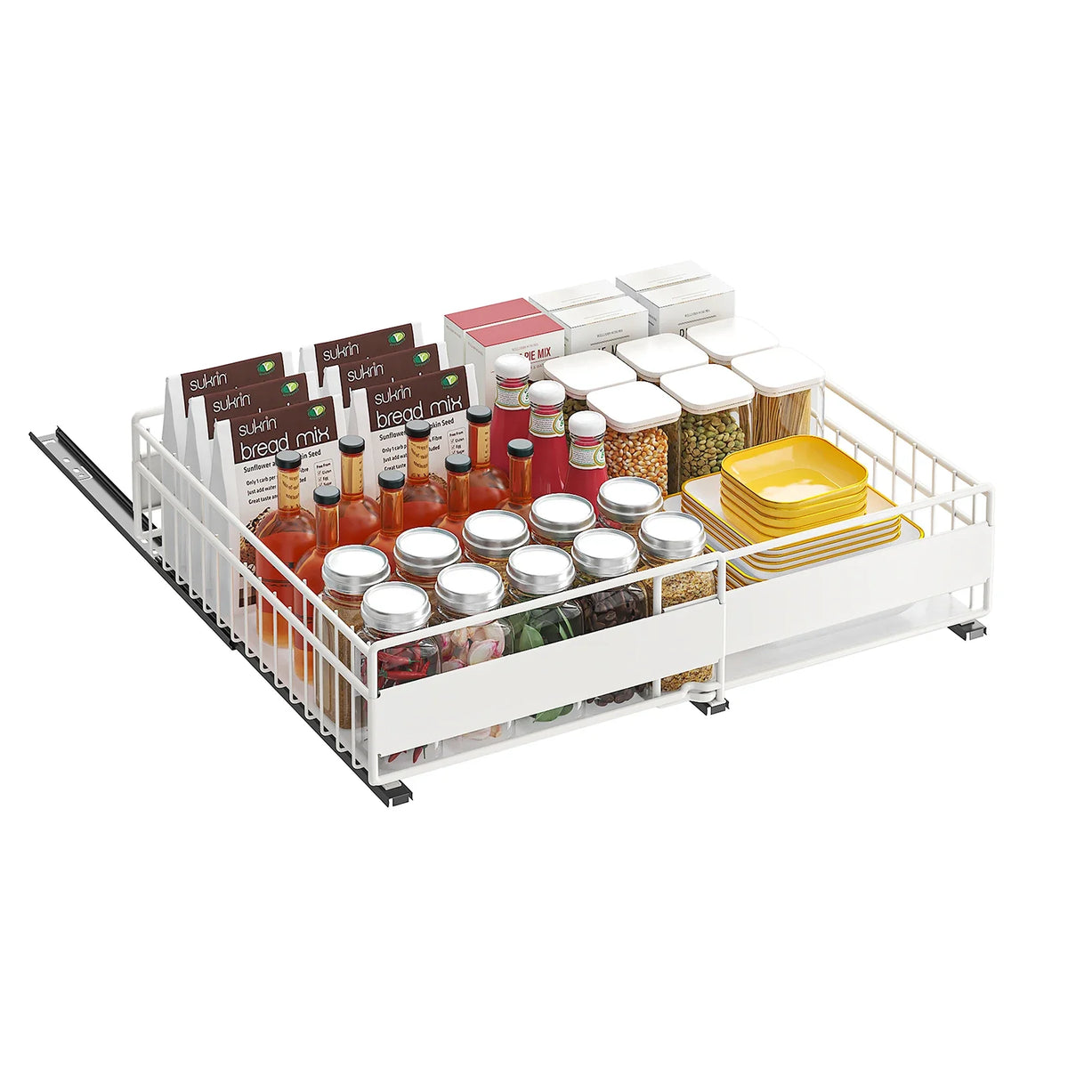 Retractable Kitchen Cabinet Organizer - Pull-Out Storage Rack for Pots, Dishes & Seasonings