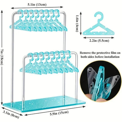 16pcs Hanger-Shaped Jewelry Holders – Personalized Earring Display Racks & Organizer Stands