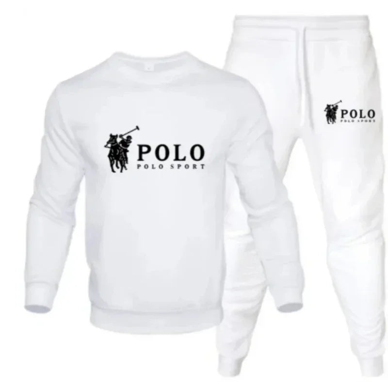 Men’s Autumn Winter Sweatshirt & Jogger Set – Round Neck Casual Sportswear Outfit for Outdoor Fitness & Daily Wear