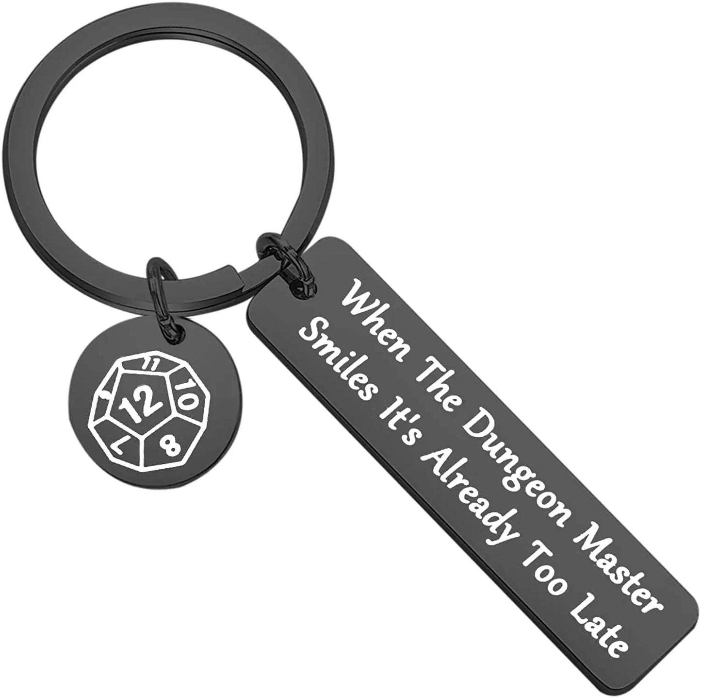 “When The Dungeon Master Smiles” Keychain – Funny DND Gift for Dungeon Master, D&D Gamer Boyfriend