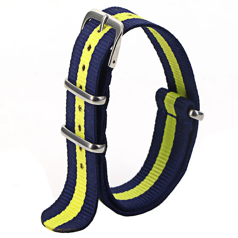 Nylon Watch Strap 16mm 18mm 20mm 22mm — Waterproof Army Sport Watch Band Replacement Belt